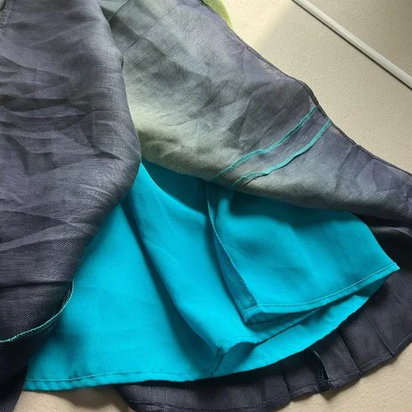 Jones New York Collectives silk and linen flowy ombre skirt size 10 - Picture 8 of 10